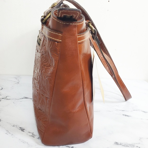 Patricia Nash Poppy Tooled Florence Handbag - Picture 6 of 8